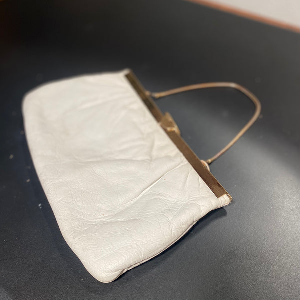 Vintage White Leather Purse